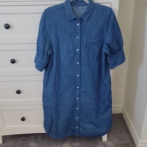 Old Navy Blue Denim Shirt Dress..sz Med Tall